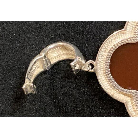 Whitney Kelly Necklace & Detachable Pendant Carnelian Agate Sterling Silver Vin. - Picture 15 of 16